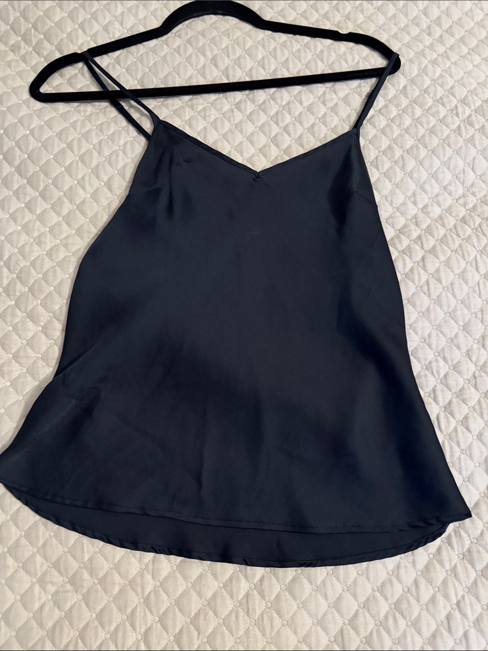 Maje Black Satin V-Neck Camisole